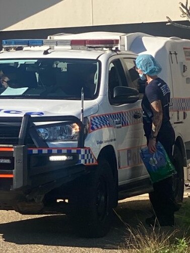 Police at a home in Rosewood following a stabbing. Picture: Rose Innes