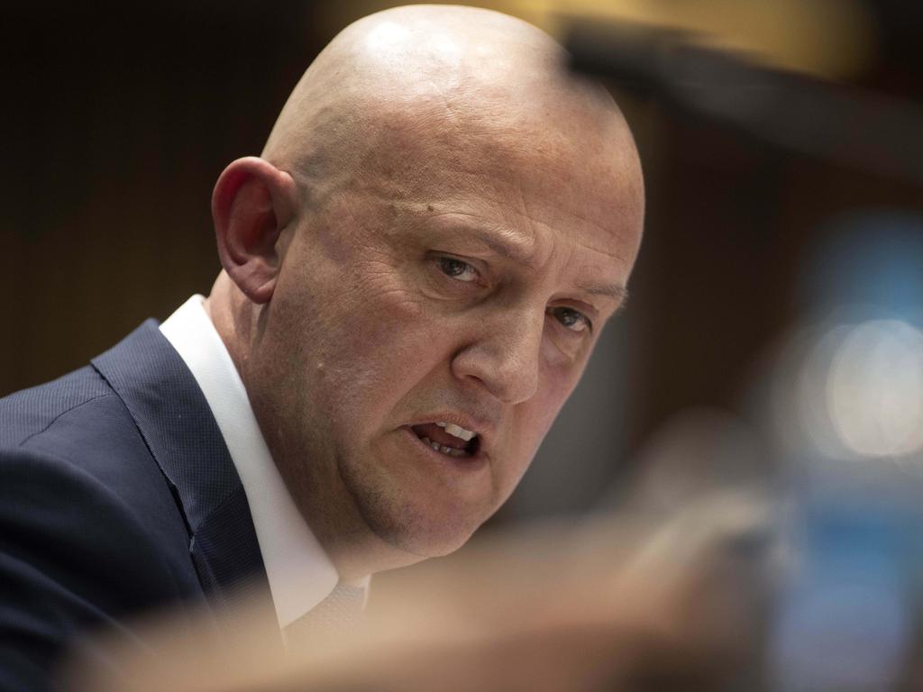 ASIO Director-General of Security Mike Burgess gives evidence at Parliament House in Canberra. Picture: NCA NewsWire/Gary Ramage