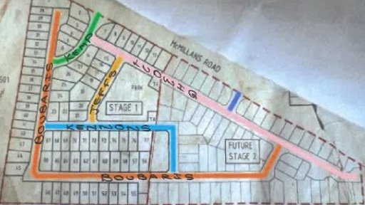 A rough sketch of the five new proposed names for roads in Marrara, submitted into the City of Darwin's meeting agenda for January 28, 2025.