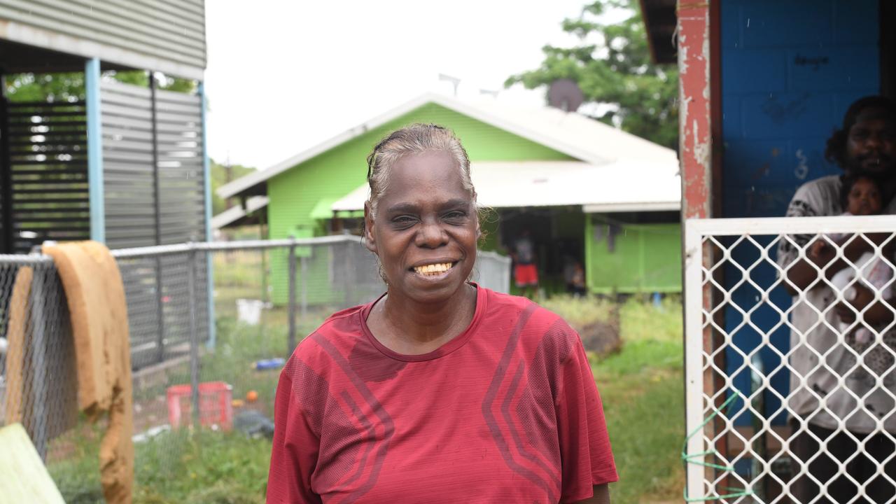 Rockhole residents take their first steps outside after a week long hard lockdown. Picture: Amanda Parkinson