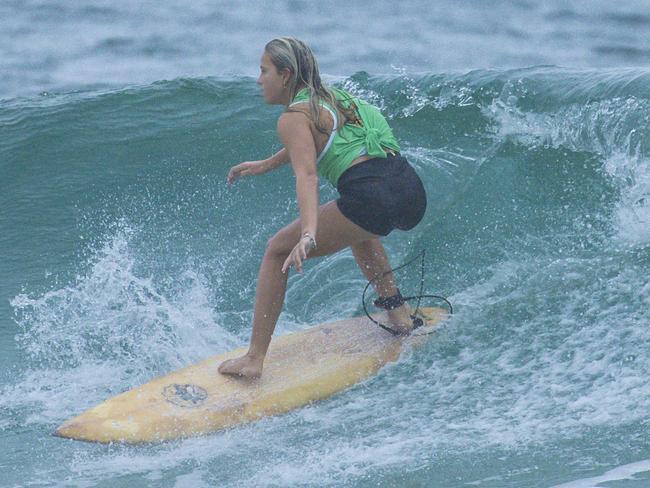 Early Saturday heats of The Burleigh Heads Boardriders Single Fin Festival. Picture: Glenn Campbell