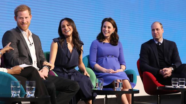 Harry, Meghan, Kate and William seen together during very different times in 2018. Picture: Chris Jackson – WPA Pool/Getty Images