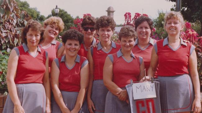 Bayswater Boilers in 1990, from left, Marg, Leonie, Julie O, Nola, Julie R, Valmai, Evelyn, Sue and Mary