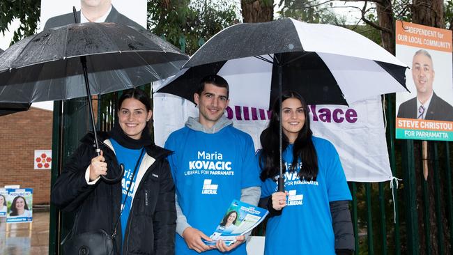 Maria Kovacic’s nieces and nephews Alana, Nick and Carla Kovacic. Picture: Brendan Read