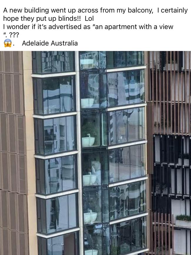 A concerned neighbour took to social media to share the Vibe Hotel's all-baring bathtub placement. Picture: Facebook