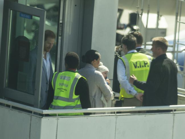 Harry, Meghan and baby Archie arrive in South Africa. Picture: Supplied