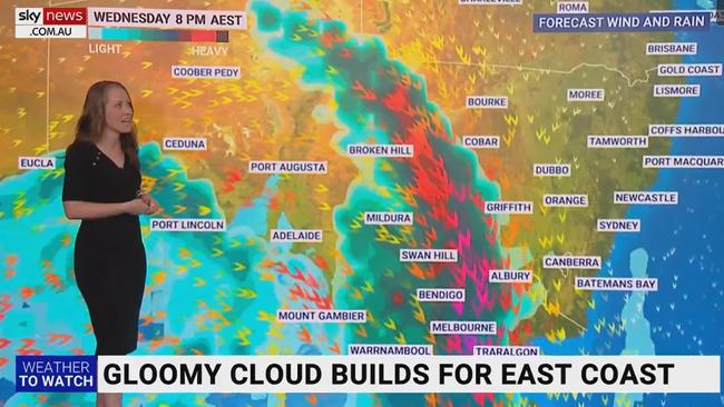 That cold front will bring patchy rain to central New South Wales, before it moves out to the coast towards the weekend.