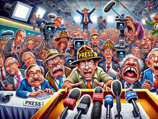 The Canberra press gallery can be intimidating, but the prime minister needs to learn how to use it to his advantage. Image: ChatGPT