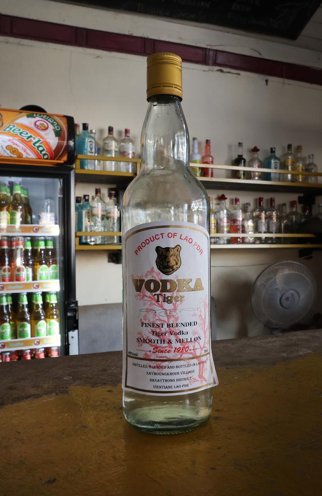 Tiger vodka at Nana Backpackers Hostel bar.