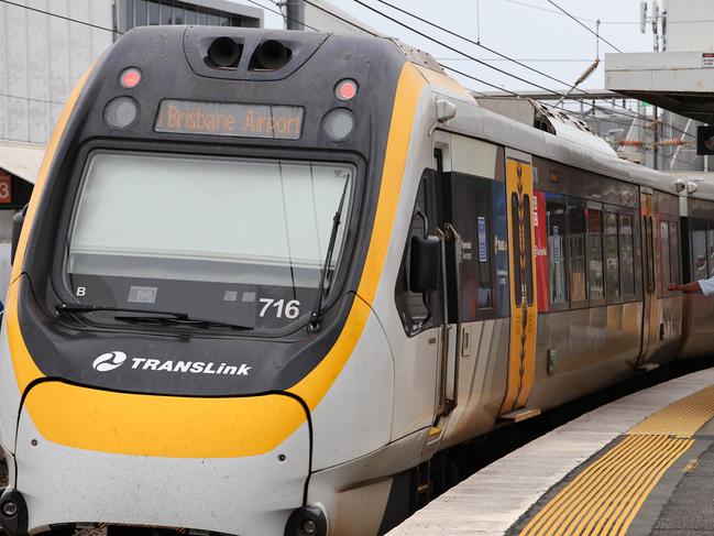 Deputy Premier and Treasurer Cameron Dick and Transport Minister Bart Mellish official announcement of half priced Airtrain fares at Eagle Junction Train Station 1st June 2024 Picture David Clark