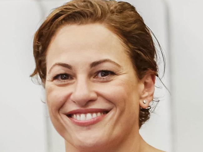 Queensland Deputy Premier Jackie Trad, member for the seat of South Brisbane with her husband Dmien Van Brunschot at a voting station at West End State School, Brisbane, Saturday, November 25, 2017. (AAP Image/Glenn Hunt) NO ARCHIVING