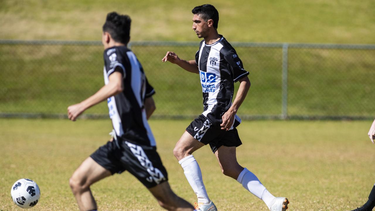 Majeed Sulaiman of Willowburn against Dalby Tigers in Div 2 Men FQ Darling Downs Presidents Cup football at West Wanderers, Sunday, July 24, 2022. Picture: Kevin Farmer