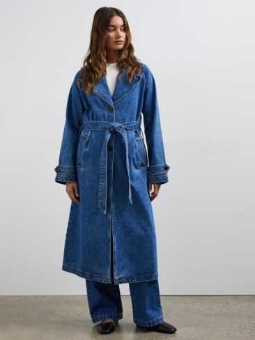 Minima Esenciales Cameron Denim Trench Coat. Picture: THE ICONIC.