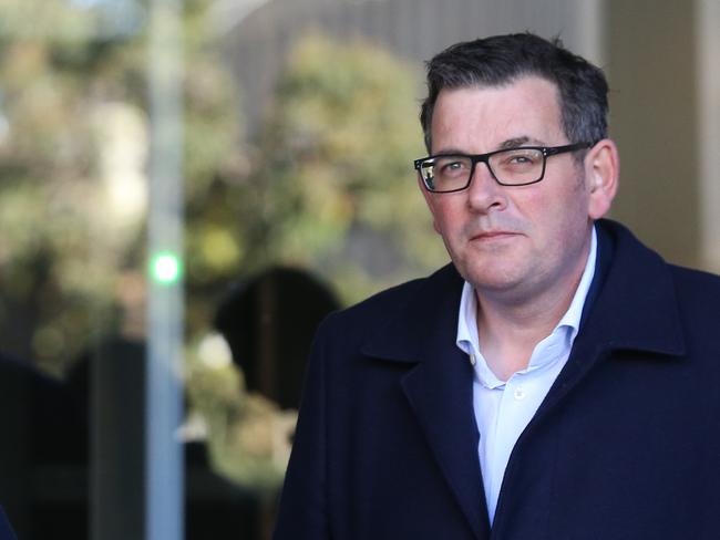 MELBOURNE, AUSTRALIA- NewsWire Photos June 25 2022,  Daniel Andrews and Jacinta Allan of the Labor Party leaving a Caucus meeting to make new appointments to the Cabinet.Picture: NCA NewsWire /Brendan Beckett