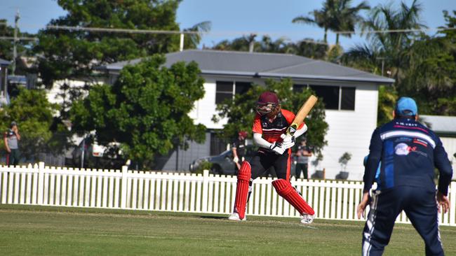 Lane Kohler batting for the Norths Cricket Club against Brothers Cricket Club in the Mackay Cricket