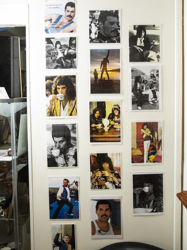 Part of Connor’s collection of Queen memorabilia. Picture: Mark Cranitch.