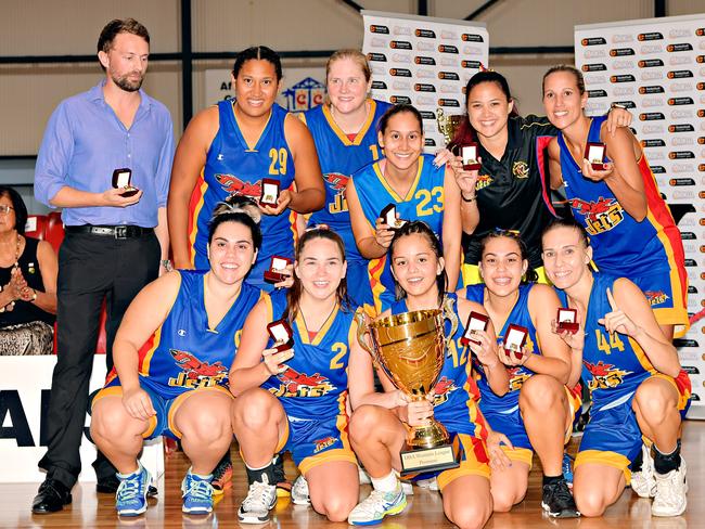 Jets players were all smiles after beating Eagles to win the DBA title in December, 2017. Picture: MICHAEL FRANCHI.