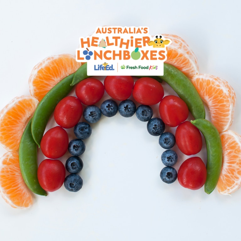 Who wouldn't want this rainbow of tasty treats in their lunchbox? Picture: Life Ed/supplied