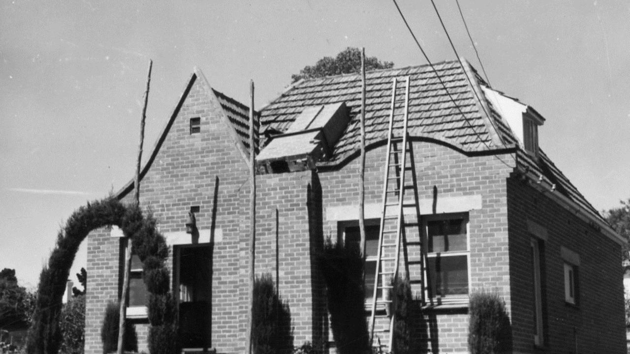 A house damaged in Adelaide's 1954 quake. Picture: Unidentified staff photographer