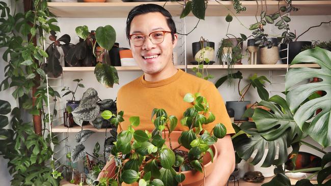 Jason Chongue is a plant parent — a social media influencer whose followers turn to him for advice about plants. Picture: Rebecca Michael