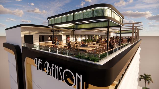 The spectacular final form of the Benson Hotel's rooftop bar has finally been revealed in a new development application to Cairns Regional Council. Picture: Supplied