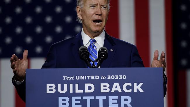 Joe Biden speaks at a "Build Back Better" Clean Energy event earlier in July. Picture; AFP.