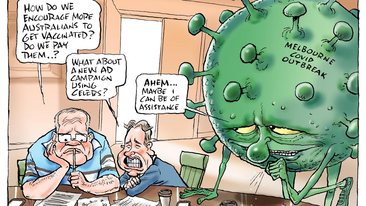 Mark Knight's covid vaccine cartoon