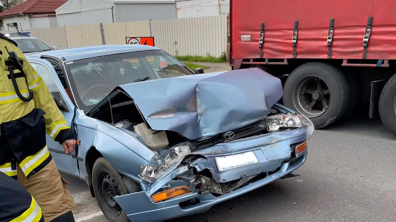 The Camry was totalled in the collision last month. Picture: Dash Cam Owners Australia