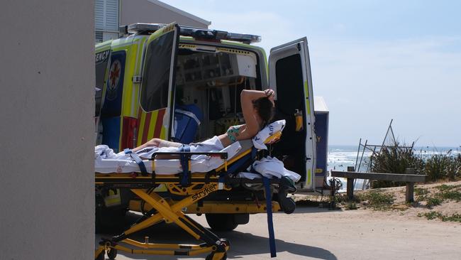 A woman was taken to hospital after she was slashed by a surfboard fin on Sunday morning. Picture: Shaun Viljoen