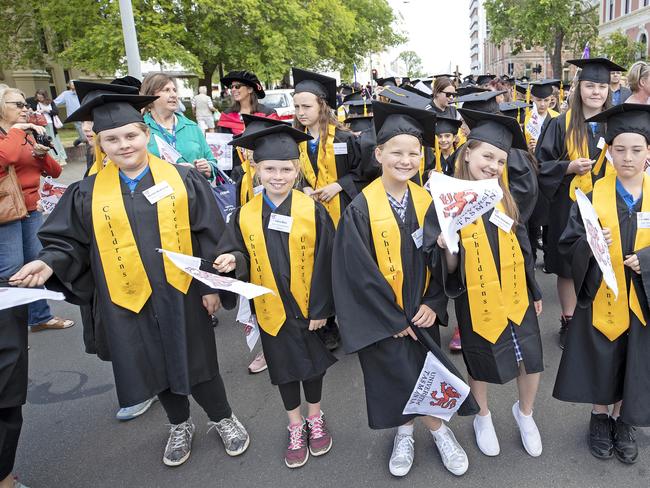 Town and Gown at the UTAS Graduation, Launceston. PICTURE CHRIS KIDD