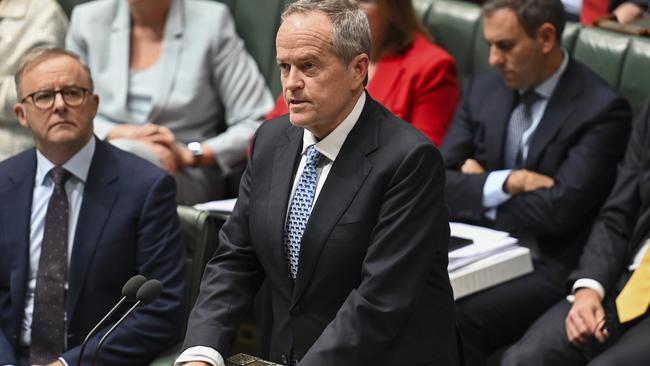 Government Services Minister Bill Shorten during Question Time at Parliament House on Tuesday. Picture: NCA NewsWire / Martin Ollman