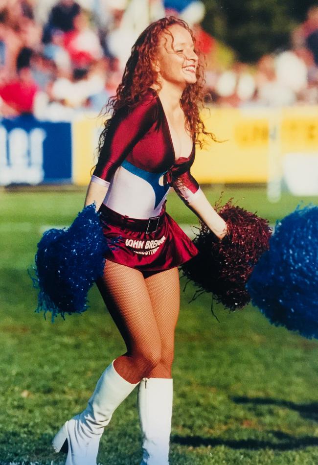 Pam McClelland in her cheer leading days for Manly in the NRL.