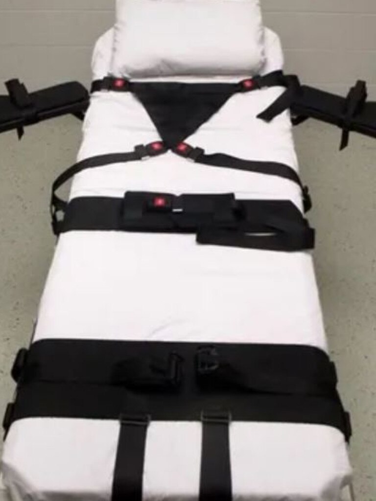 Inmates are strapped to this gurney before being put to death. Picture: Montgomery Adviser