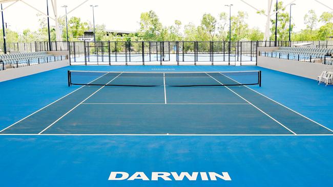 The multi-million dollar Darwin International Tennis Centre which recently opened with the main court that has an extreme slope to the playing surface. Now it will be fixed but who will pay has not been announced