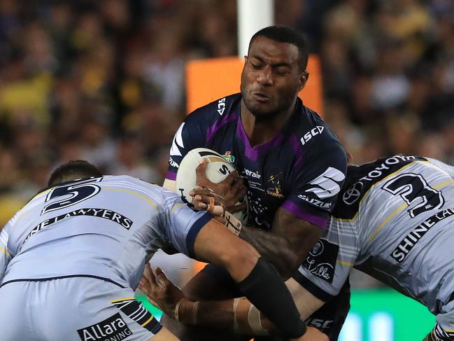 Suliasi Vunivalu in action during the 2017 NRL Grand Final between the Melbourne Storm and The North Queensland Cowboys at ANZ Stadium, Sydney. Pics Adam Head