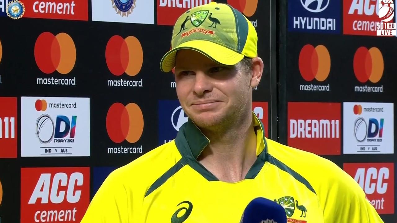 Steve Smith interviewed after the win. Photo: Kayo.