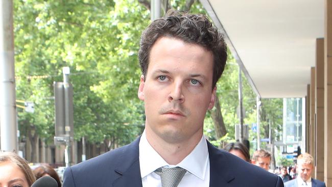 Dominic Walker leaves the Melbourne Magistrates’ Court in December last year. Picture: AAP Image/David Crosling