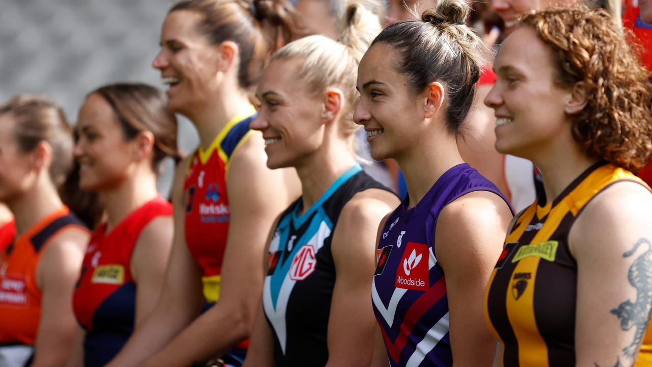 Angelique Stannett of the Dockers is seen during the AFLW 2022 Season 7 Captains Day at Marvel Stadium. Picture: Michael Willson