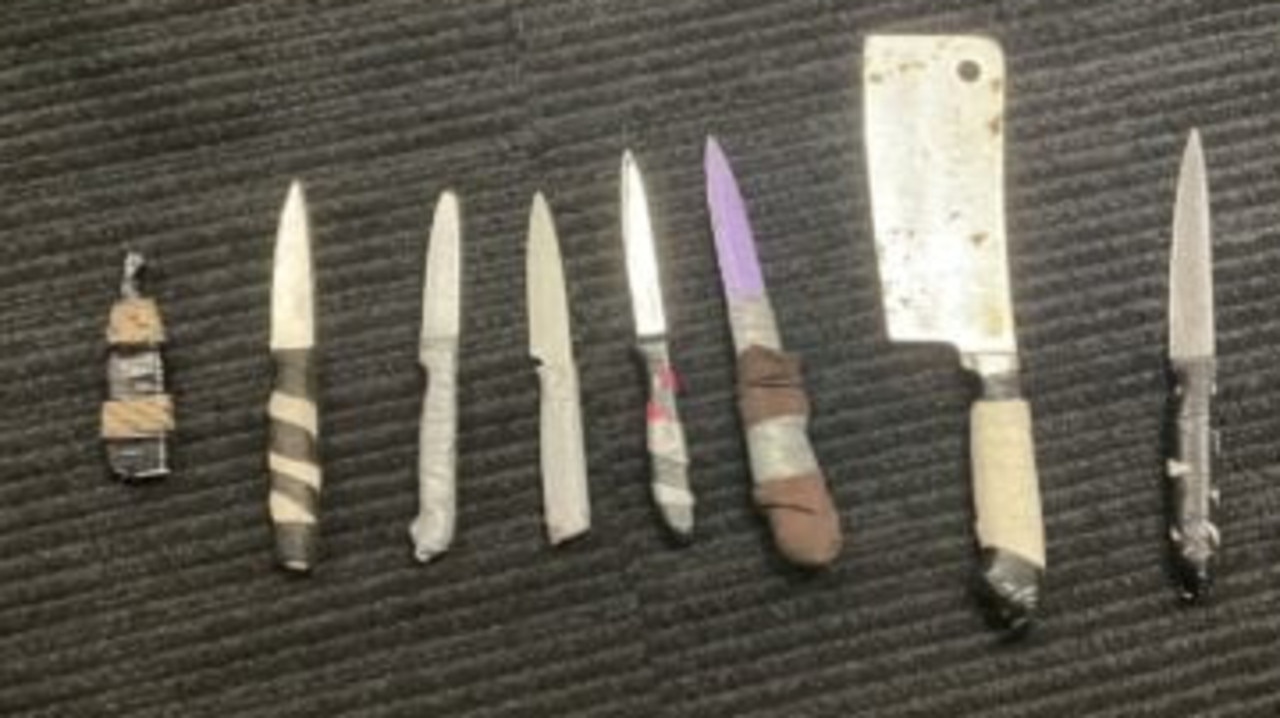 Man’s bizarre excuse during knife bust