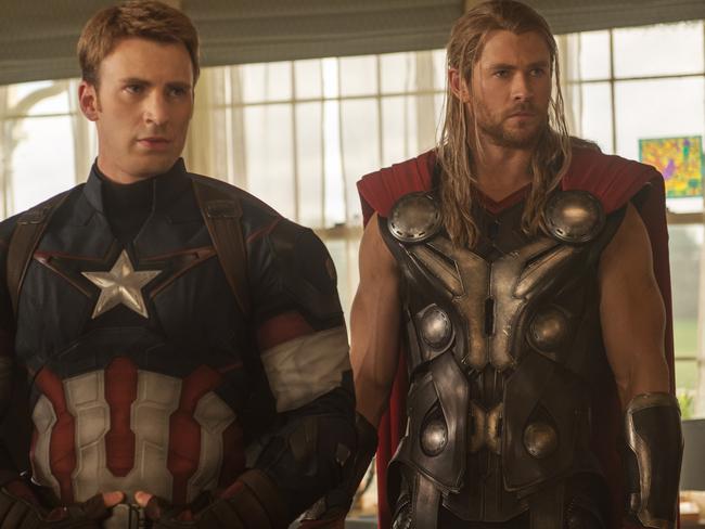 Marvel's Avengers: Age Of Ultron..Captain America/Steve Rogers (Chris Evans) and Thor (Chris Hemsworth)..Ph: Jay Maidment..?Marvel 2015