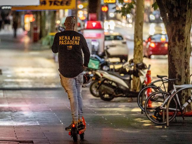 Riding on footpaths will result in fines. Picture: Jake Nowakowski