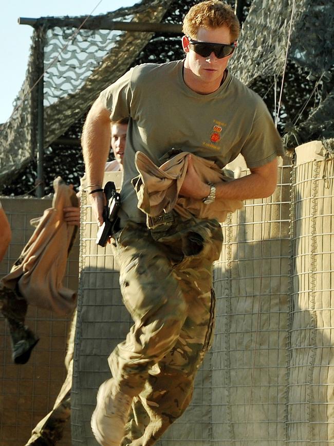 Prince Harry at Camp Bastion in Afghanistan where he served with 662 Sqd Army Air Corps. Picture: AFP