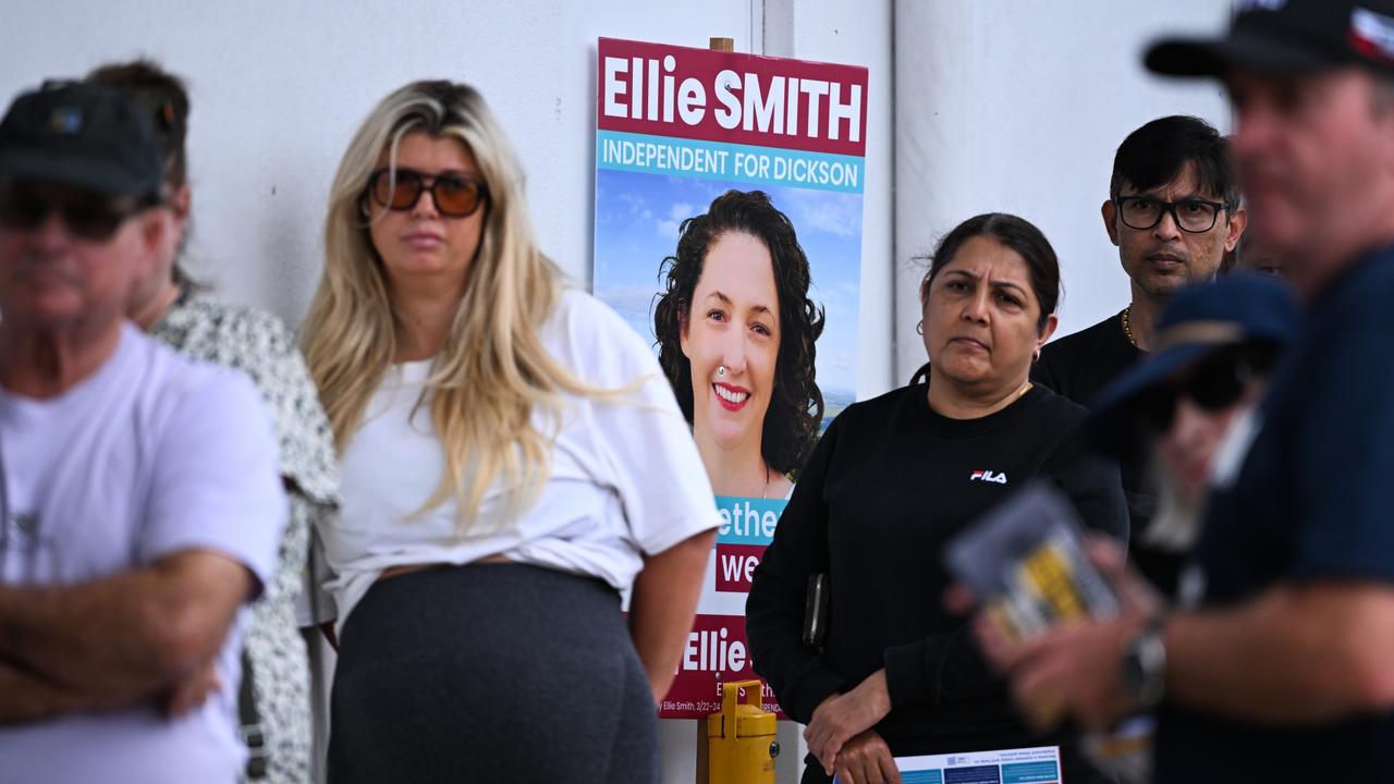 Voters at a pre-polling booth in Strathpine in Brisbane. Picture: Dan Peled/Getty Images