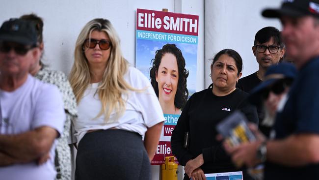 Voters at a pre-polling booth in Strathpine in Brisbane. Picture: Dan Peled/Getty Images