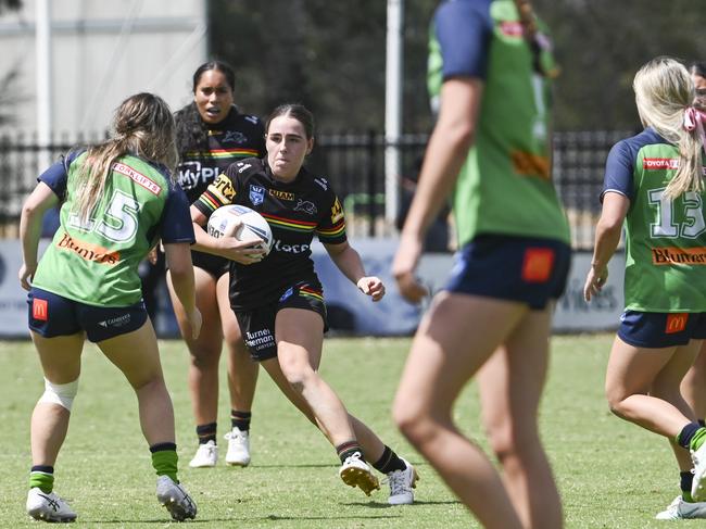 CANBERRA, AUSTRALIA, NewsWire Photos. MARCH 9, 2024: Westpac Tarsha Gale Cup - NSWRL Junior Reps Round Six Canberra Raiders vs Penrith Panthers at Raiders Belconnen in Canberra. Picture: NCA NewsWire / Martin Ollman