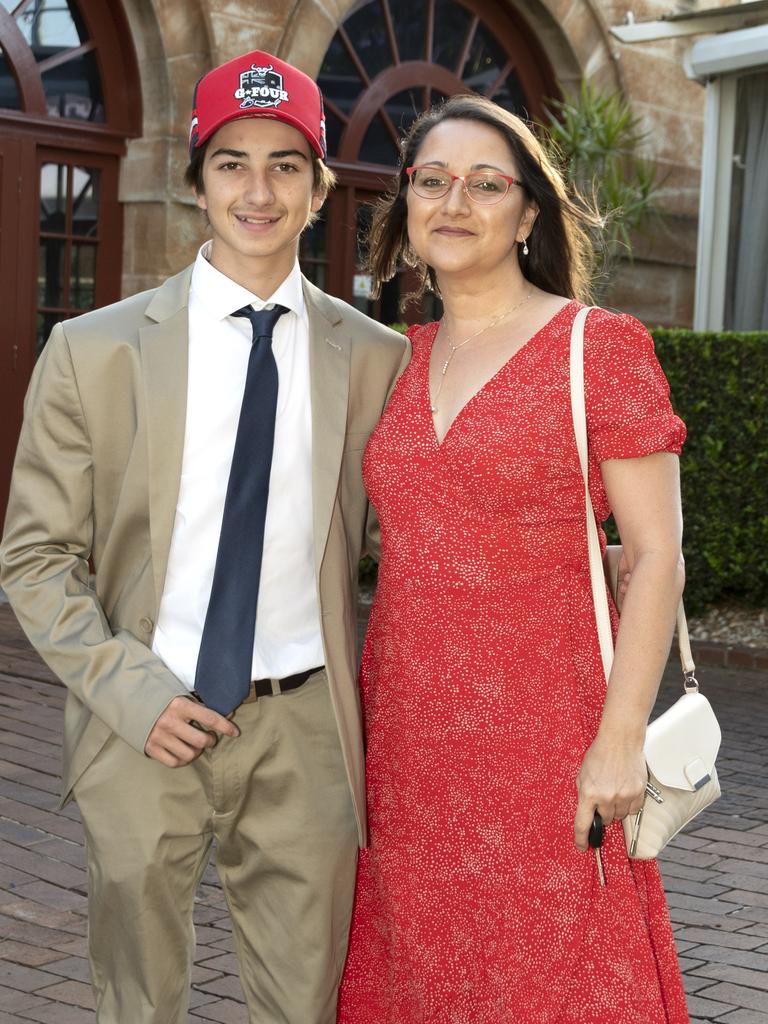 Matthew Mawhood and his mother Bernadette Sarquis. Students from The Flexi School celebrated their graduation with a formal at Gips.