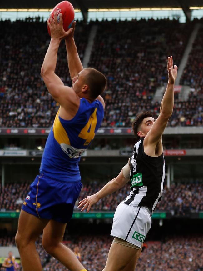 Brayden Maynard attempts to spoil Dom Sheed.