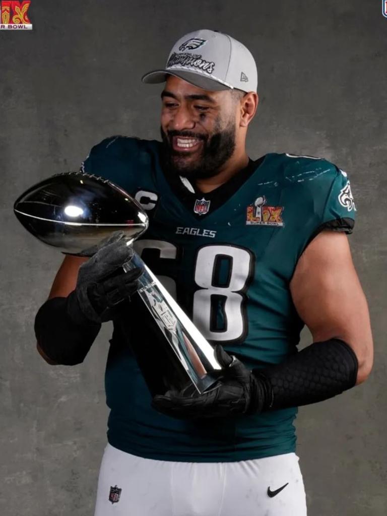 Crawshaw plans to follow in the steps of fellow Aussie Jordan Mailata who won the 2025 Super bowl. Picture Ryan Kang