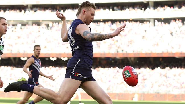 Cam McCarthy in action for Fremantle against Collingwood.