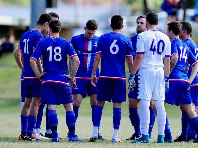 Robina huddle ahead of a match. Pic: Sport in digital.